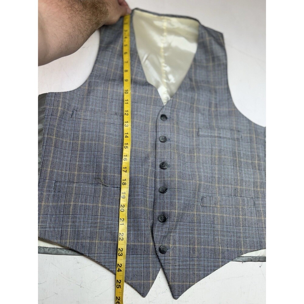1970s Tweed 3 Piece Suit Gray Prince of Wales Glen Plaid Check 44L 38x33 Union - Picture 12 of 16